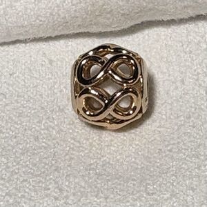 PANDORA ALE 925 Sterling Silver Rose Gold Vermeil Infinite Shine Charm 781872
